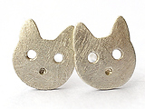 Ohrstecker Katze Silber